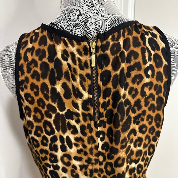 EUC Express Keyhole Cheetah Print Small Sleeveless Women’s Tank Top. Zipper Back - Picture 9 of 11